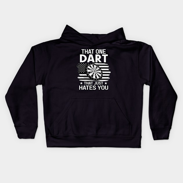 That one dart that just hates you Kids Hoodie by Roberto C Briseno